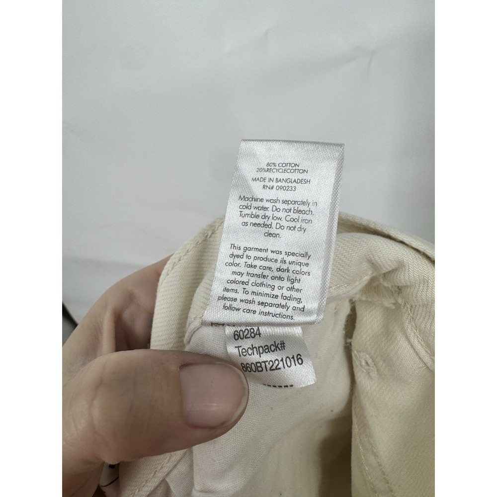 Pacsun Eco Off white Patchwork Dad Jean Women 27 Biege Cream Grunge Y2K Grunge - Picture 7 of 13